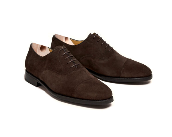 Wolven Handcrafted Men's Luca Brown Suede Leather Toe-Cap Lace-up with Rubber Sole - Image 2