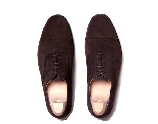Wolven Handcrafted Men's Luca Brown Suede Leather Toe-Cap Lace-up with Rubber Sole - Image 4