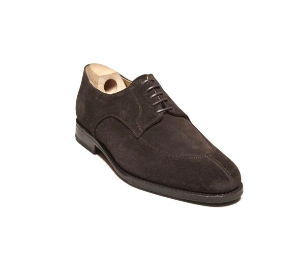 Wolven Handcrafted Men's Mario Brown Suede Leather Derby Lace-up with Rubber Sole