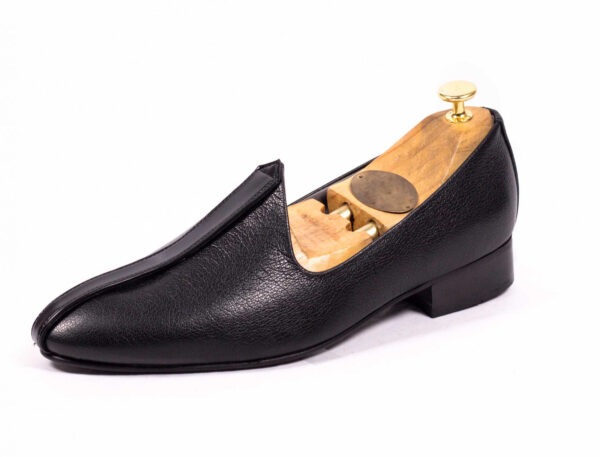 Wolven Handmade Men's Real Calf Leather Jutti with Black Rubber Sole