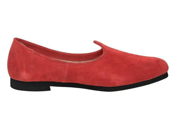 Wolven Handmade Men's Story Red Suede Leather Jutti with Black Rubber Sole - Image 3