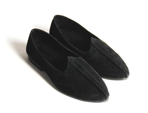 Wolven Handmade Men's Real Suede Leather Jutti with Black Rubber Sole - Image 2