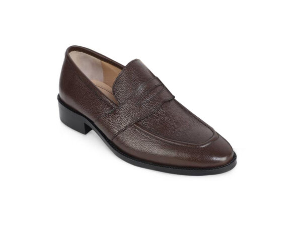 Wolven Handcrafted Men's Brown Suns Real Leather Slip-on with Black Handmade Rubber Sole