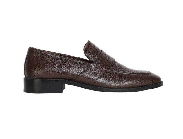 Wolven Handcrafted Men's Brown Suns Real Leather Slip-on with Black Handmade Rubber Sole - Image 2