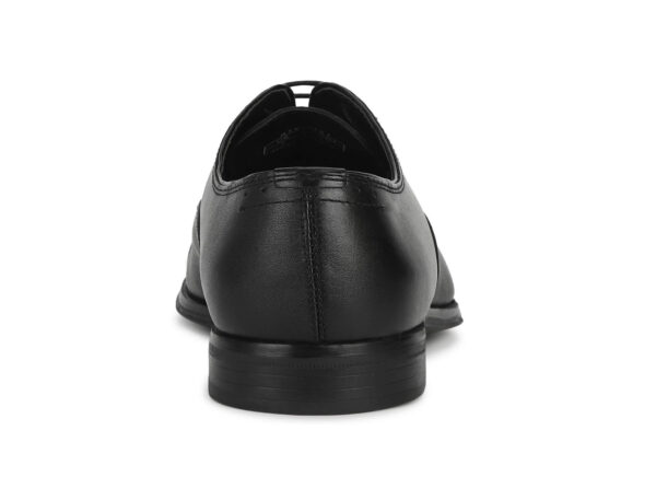 Wolven Handcrafted Men's Black Toe Cap Real Leather Formal Lace -up Shoes with Black Handmade Rubber Sole - Image 4