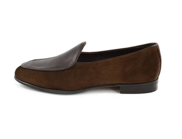 Wolven Handcrafted Men's Tim Real Brown Suede Leather Loafers with Handmade Rubber Black Sole - Image 5