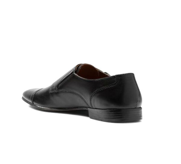 Wolven Handmad Men's Hons Black DD Leather Monk with Black Rubber Sole - Image 4