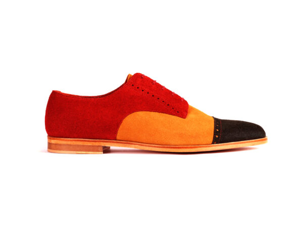Wolven Handmad Men's Wedding Moes Multicolor Suede Lace-up with Sheet Sole - Image 2