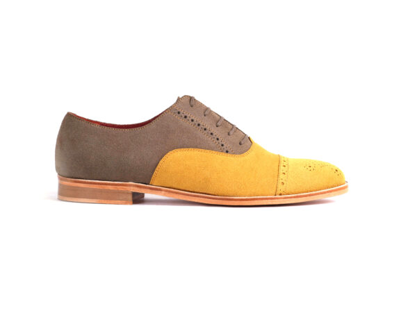 Wolven Handmade Men's Wedding Like Multicolor Suede Lace-up with Sheet Sole - Image 2