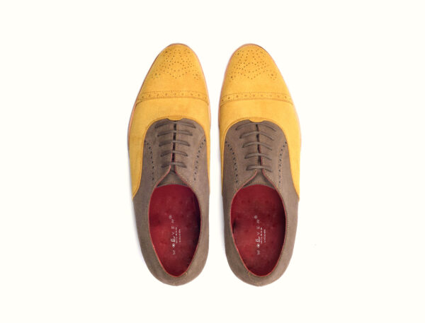 Wolven Handmade Men's Wedding Like Multicolor Suede Lace-up with Sheet Sole - Image 3