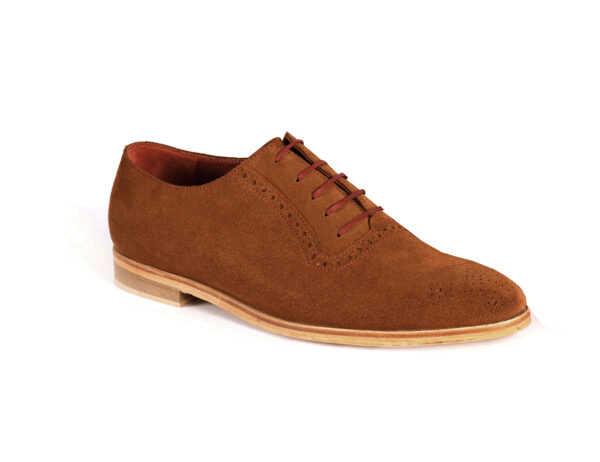 Wolven Handmade Men's Sues Tan Suede Lace-up with Sheet Sole