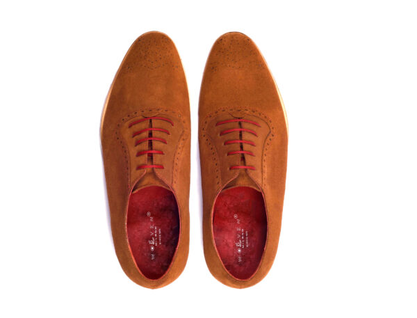 Wolven Handmade Men's Sues Tan Suede Lace-up with Sheet Sole - Image 3