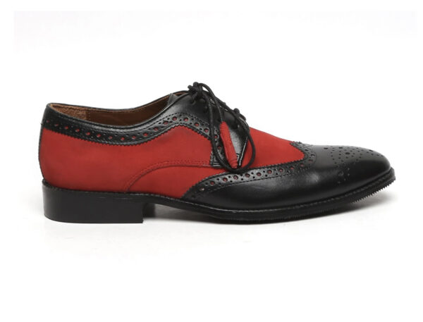 Wolven Handcrafted Men's Morgan red & Black Leather lace-up with Rubber Sole - Image 4