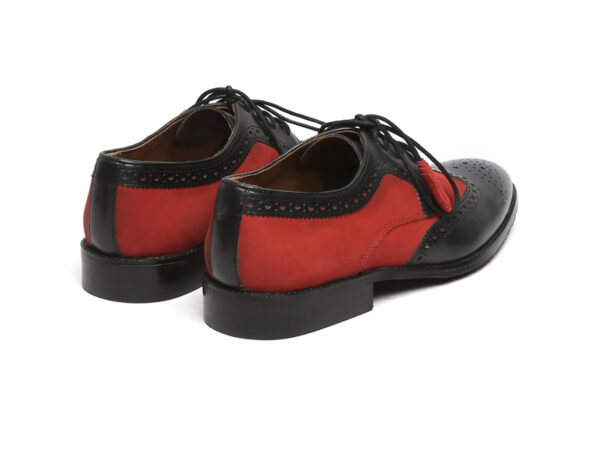 Wolven Handcrafted Men's Morgan red & Black Leather lace-up with Rubber Sole - Image 5