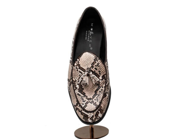 Wolven Handcrafted Men's Ostia Snake Print Leather Monk Slip-on with Rubber Sole (Copy) - Image 5