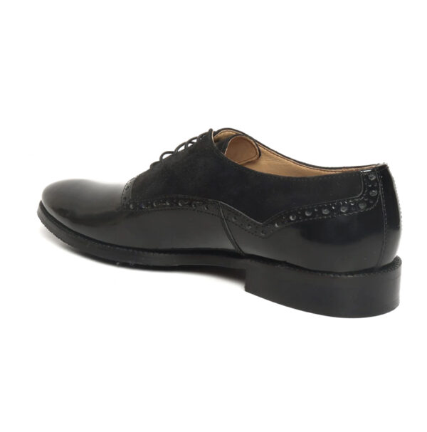 Wolven Handcrafted Men's Termoli Black Burnish Wedding lace-up with Rubber Sole - Image 4