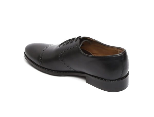 Wolven Handcrafted Men's Vicenza Black bruoge lace-up with Rubber Sole - Image 3