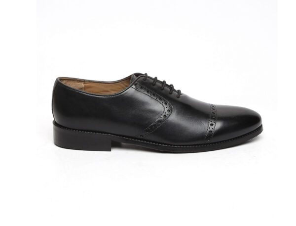 Wolven Handcrafted Men's Vicenza Black bruoge lace-up with Rubber Sole - Image 4