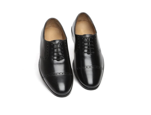 Wolven Handcrafted Men's Vicenza Black bruoge lace-up with Rubber Sole - Image 5