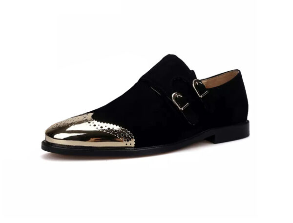Wolven Handcrafted Black Men's Black Kingman Suede Leather Slip-on with Rubber Sole