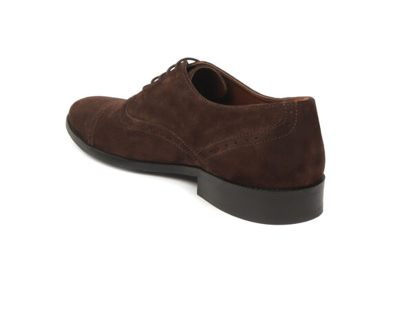 Wolven Handcrafted Divine Men's Brown Suede Brogues Lace-up with Rubber Sole - Image 4