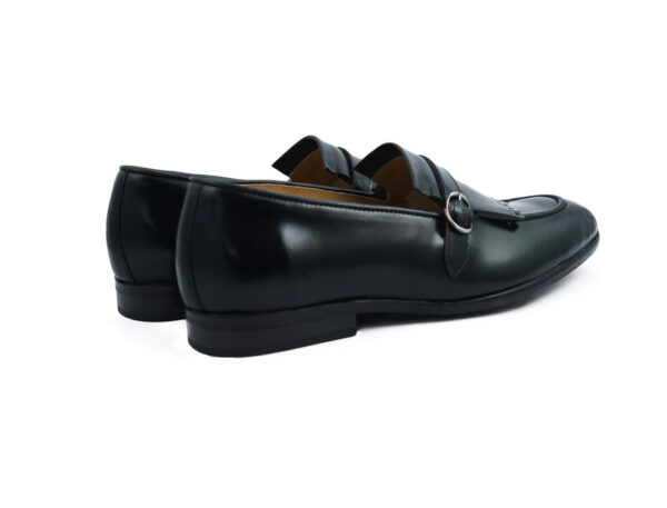 Wolven Handcrafted Men's Labain Calf Leather Monk Frings Loafers with Rubber Sole - Image 4