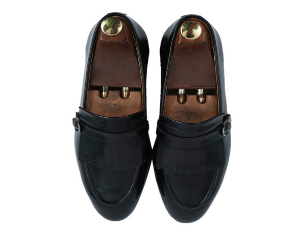Wolven Handcrafted Men's Labain Calf Leather Monk Frings Loafers with Rubber Sole - Image 5