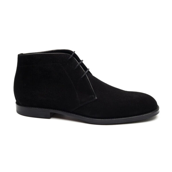 Wolven Handcrafted Men's Mister Black Suede Chukka Boot with rubber sole - Image 3