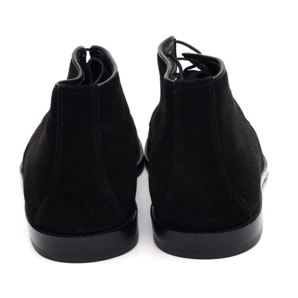 Wolven Handcrafted Men's Mister Black Suede Chukka Boot with rubber sole - Image 6