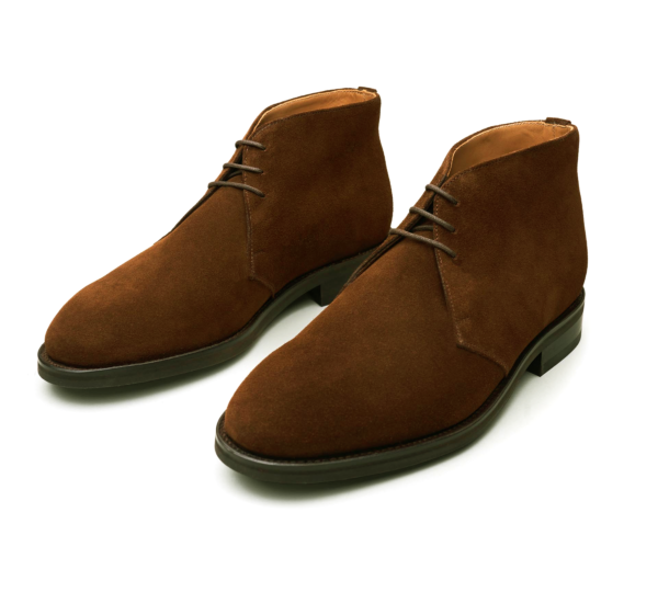 Wolven Handcrafted Men's Boss Tan Suede Chukka Boot with rubber sole - Image 3