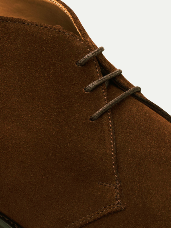 Wolven Handcrafted Men's Boss Tan Suede Chukka Boot with rubber sole - Image 4