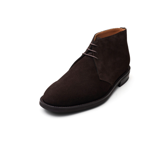 Wolven Handcrafted Men's Jomes Brown Suede Chukka Boot with rubber sole