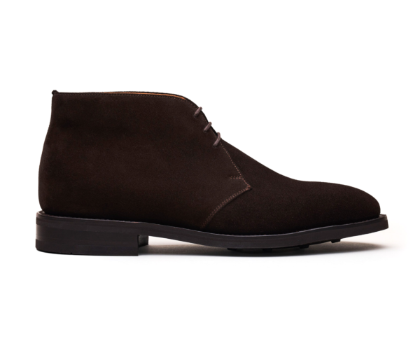 Wolven Handcrafted Men's Jomes Brown Suede Chukka Boot with rubber sole - Image 2