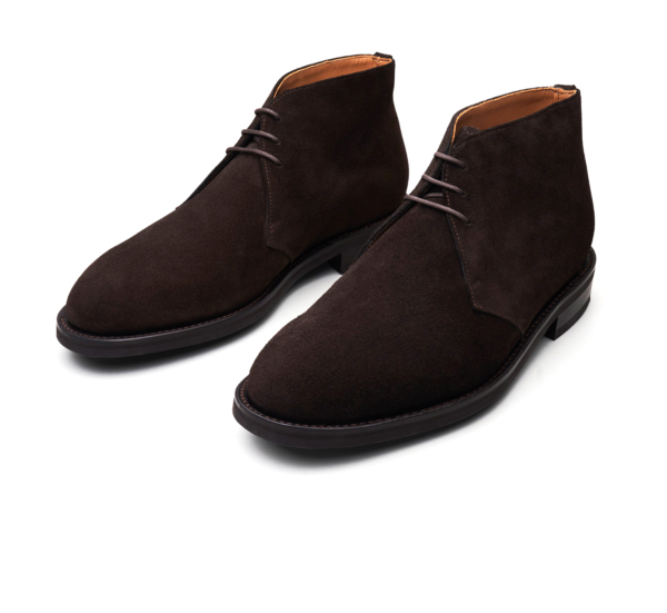 Wolven Handcrafted Men's Jomes Brown Suede Chukka Boot with rubber sole - Image 4